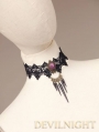 Black Lace Flower Gothic Necklace