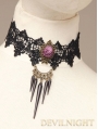 Black Lace Flower Gothic Necklace