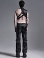 Black Gothic Punk PU Leather Shoulder Armor for Men