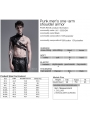 Black Gothic Punk PU Leather Shoulder Armor for Men