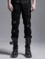 Black Gothic Punk Metal Long Casual Pants for Men