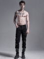 Black Gothic Punk Metal Long Casual Pants for Men