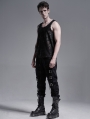 Black Gothic Punk Metal Long Casual Pants for Men