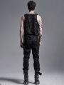 Black Gothic Punk Metal Long Casual Pants for Men