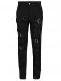 Black Gothic Punk Metal Long Casual Pants for Men