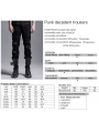 Black Gothic Punk Metal Long Casual Pants for Men