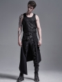 Black Gothic Punk Heavy Metal Irregular Skirt for Men