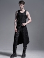 Black Gothic Punk Heavy Metal Irregular Skirt for Men