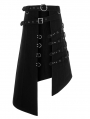 Black Gothic Punk Heavy Metal Irregular Skirt for Men