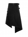 Black Gothic Punk Heavy Metal Irregular Skirt for Men