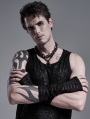 Black Gothic Punk Daily Hole Gloves for Men