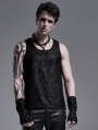 Black Gothic Punk Daily Hole Gloves for Men