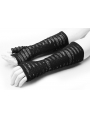 Black Gothic Punk Daily Hole Gloves for Men