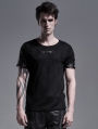 Black Gothic Punk Short Sleeve Casual T-Shirt for Men