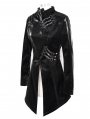 Black Gothic Punk Heavy Metal Mask Long Sleeve PU Jacket for Women
