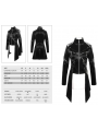 Black Gothic Punk Rivet Splicing Long Sleeve PU Jacket for Women