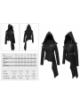 Black Gothic Punk Long Sleeve Hooded Asymmetric Coat for Women