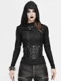 Black Gothic Punk Rivet Wide Waistband for Women