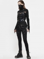 Black Gothic Punk PU Leather Harness Belt for Women