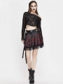 Black and Red Street Fashion Gothic Grunge Punk Plaid Mini Skirt