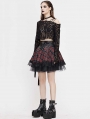 Black and Red Street Fashion Gothic Grunge Punk Plaid Mini Skirt