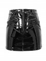 Black Sexy Gothic Latex Mini Skirt