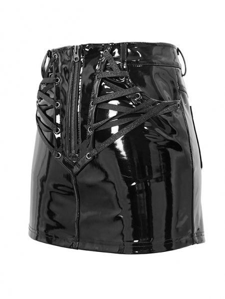 Black Sexy Gothic Latex Mini Skirt - Devilnight.co.uk