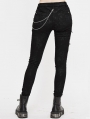 Black Gothic Punk Slim Long Casual Pants for Women