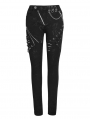 Black Gothic Punk Slim Long Casual Pants for Women