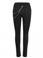 Black Gothic Punk Slim Long Casual Pants for Women