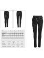 Black Gothic Punk Slim Long Casual Pants for Women