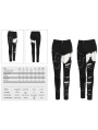 Black Gothic Punk Rock Asymmetric Long Slim Pants for Women