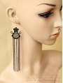 Black Lace Chain Tassel Gothic Earrings