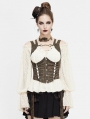 Brown Vintage Steampunk Do Old Vest for Women