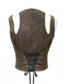 Brown Vintage Steampunk Do Old Vest for Women