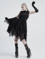 Black Daily Wear Vintage Pattern Gothic Gloves for Women