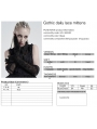 Black Daily Wear Vintage Pattern Gothic Gloves for Women