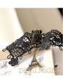 Eiffel Tower Accessories Black Lace Pendant Vinatge Bracelet