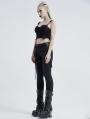 Black Gothic Punk Slim Daily Wear Legging for Women