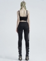 Black Gothic Punk Slim Daily Wear Legging for Women