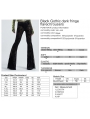 Black Sexy Gothic Dark Fringe Flared Trousers for Women