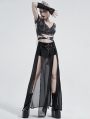 Black Gothic Transparent Fake Two-Pieces Long Skirt