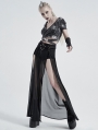 Black Gothic Transparent Fake Two-Pieces Long Skirt