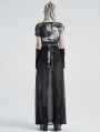 Black Gothic Transparent Fake Two-Pieces Long Skirt