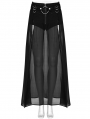 Black Gothic Transparent Fake Two-Pieces Long Skirt