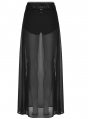 Black Gothic Transparent Fake Two-Pieces Long Skirt