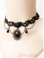 Black Lace Pendant Chain Gothic Necklace