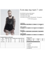 Black Gothic Punk Daily Wear Big Mesh T-Shirt for Women