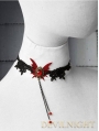 Black Vampire Gothic Lace Butterfly Pendant Necklace