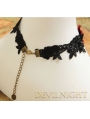 Black Vampire Gothic Lace Butterfly Pendant Necklace